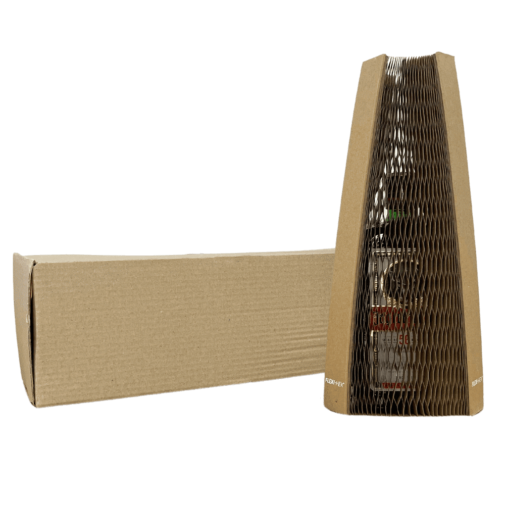 Single Bottle Flexi-Hex Bottle Sleeve Kit – Includes Flexi-Hex Bottle Sleeve & Brown Postal Boxes