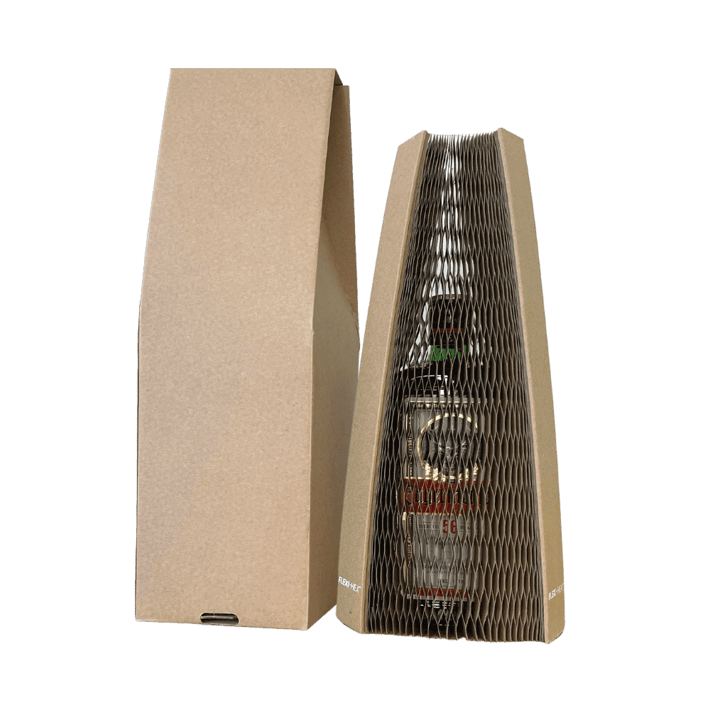 Single Bottle Flexi-Hex Bottle Sleeve Kit – Includes Flexi-Hex Bottle Sleeve & Pinch Top Boxes