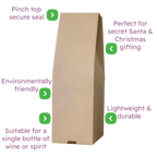 Single Bottle Brown Pinch Top Box - 120x120x395mm