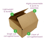 Single Wall Cardboard Boxes - 305x305x152mm