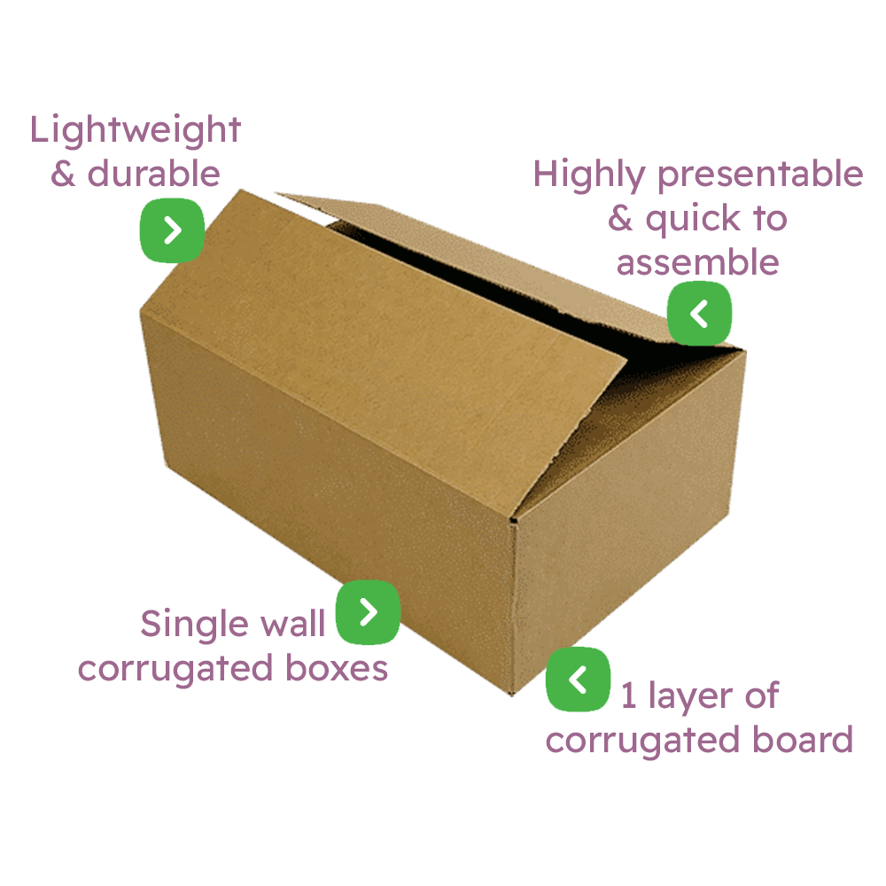 Single Wall Cardboard Boxes - 350x250x170mm