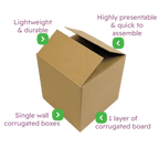 Single Wall Cardboard Boxes - 229x229x229mm