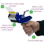 Universal Tape Dispenser Gun - 48mm Tape On All Cores Sizes
