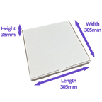 White 12" (Inch) Takeaway Pizza Box - 305x305x38mm