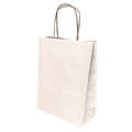 White Kraft Premium Twist Handle Paper Carrier Bags - 185x80x240mm