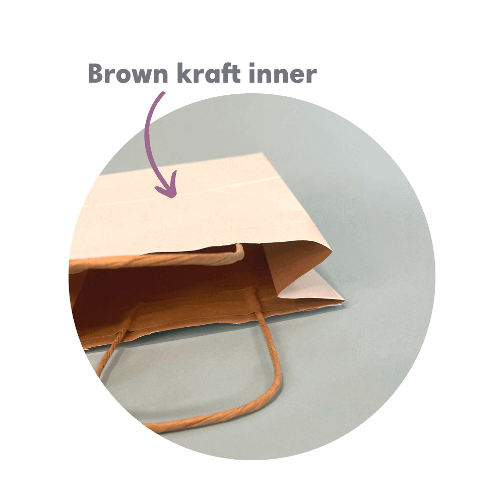 White Kraft Premium Twist Handle Paper Carrier Bags - 185x80x240mm