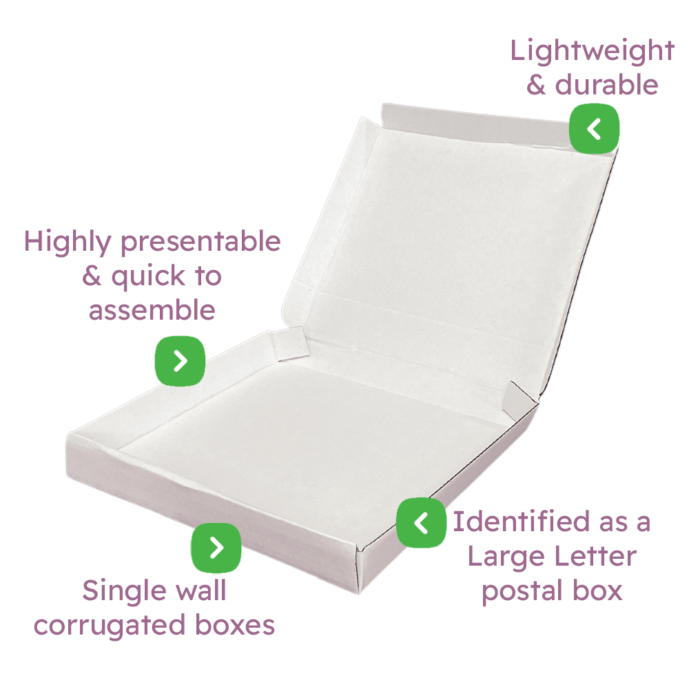 White PiP Large Letter Postal Box - 265x220x23mm