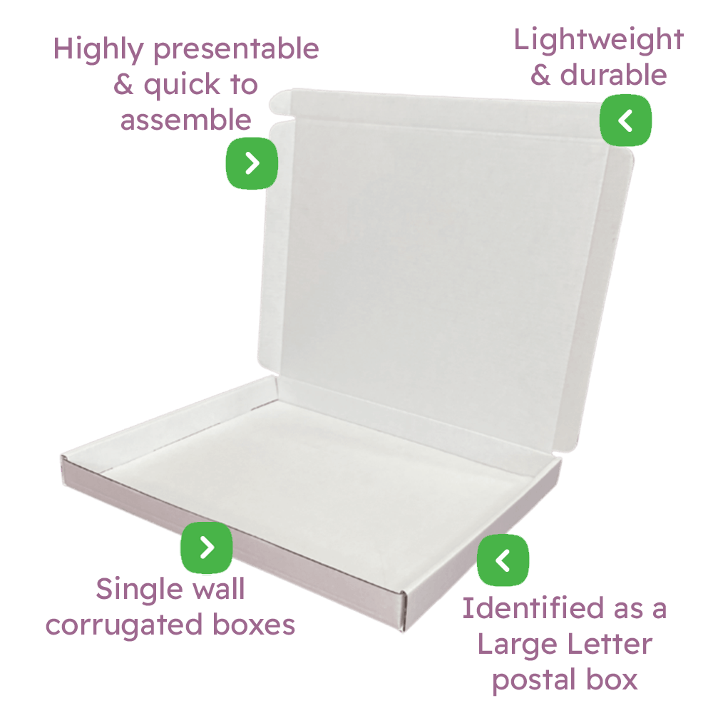 White PiP Large Letter Postal Box - 330x220x23mm