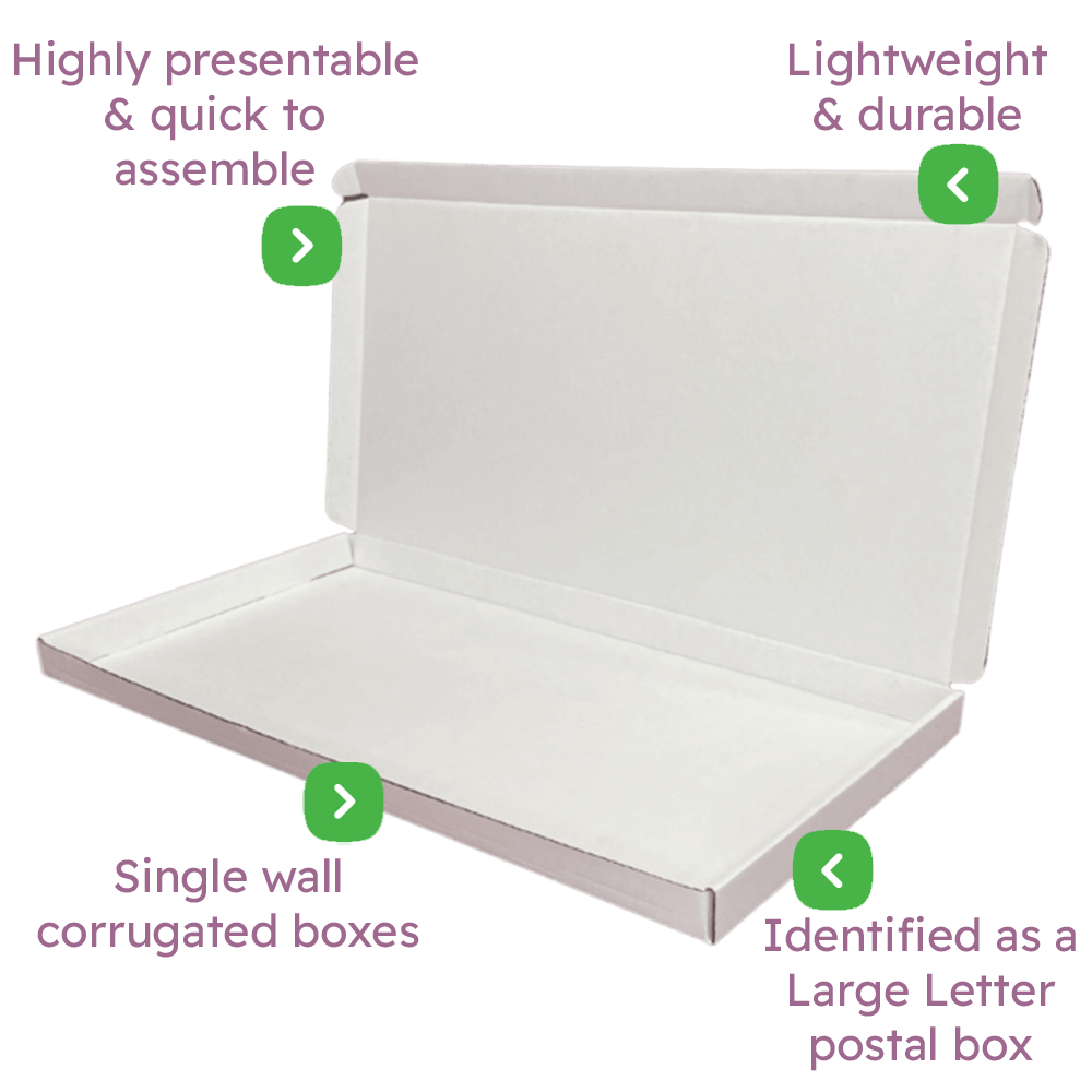 White PiP Large Letter Postal Box - 430x219x23mm