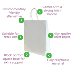 White Twist Handle Paper Carrier Bags - 320x140x420mm