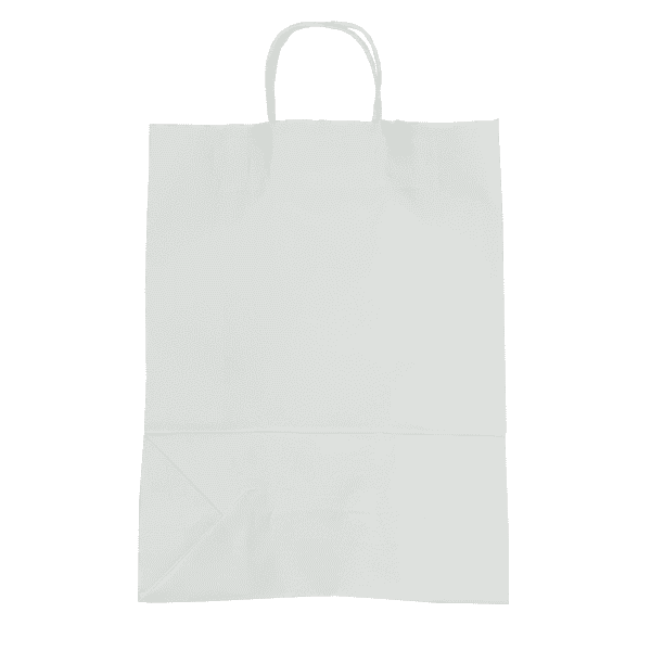 White Twist Handle Paper Carrier Bags - 190x80x210mm