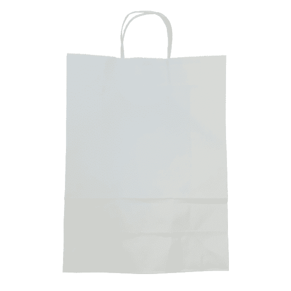 White Twist Handle Paper Carrier Bags - 190x80x210mm