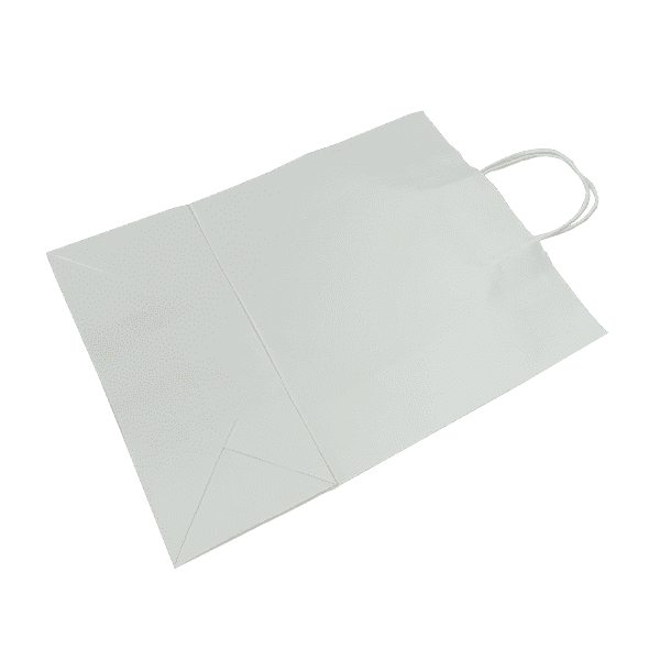White Twist Handle Paper Carrier Bags - 190x80x210mm