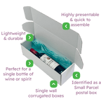 Single Bottle Corrugated Bottle Sleeve Kit – Includes Corrugated Bottle Sleeve & White Postal Boxes