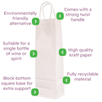 White Twist Handle Paper Carrier Bags - 110x85x360mm